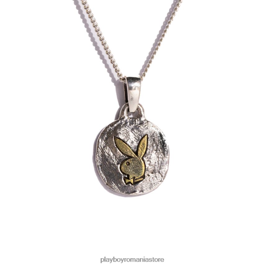 Playboy metal mixt bărbați colier cu pandantiv cu monede cu cap de iepure accesorii 6NT0ZV877