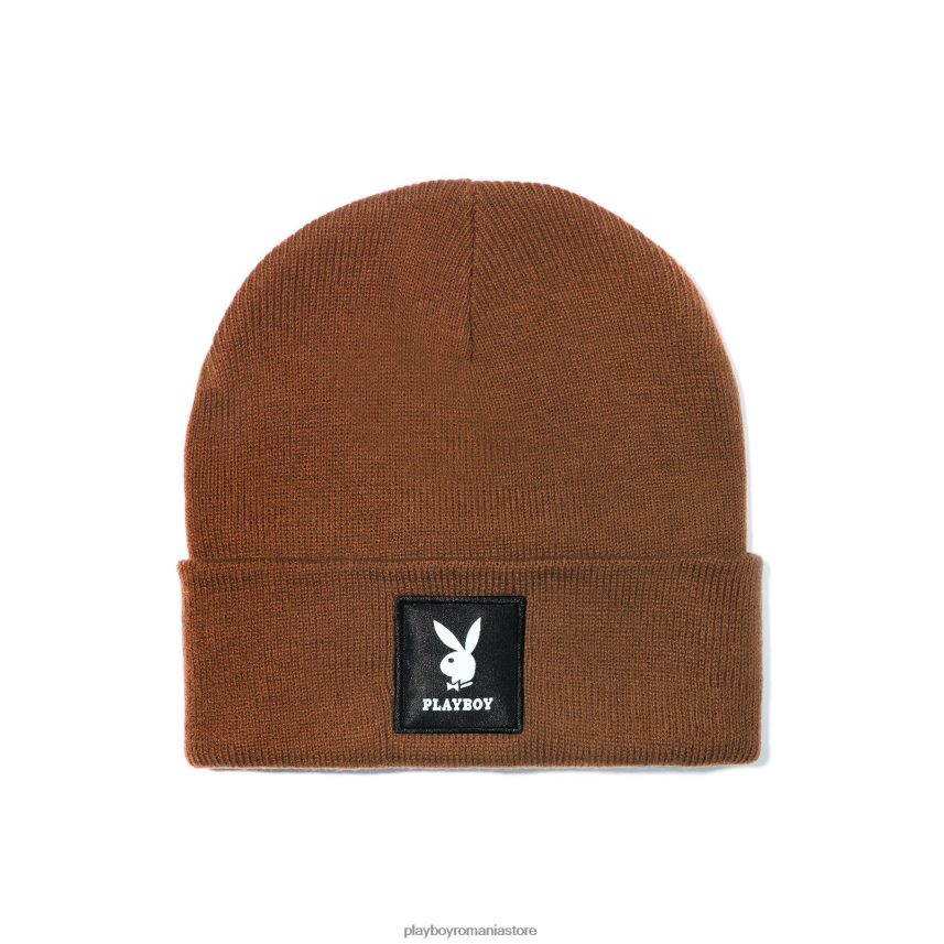Playboy cupru bărbați bonetă din tricot cu plasture cu logo accesorii 6NT0ZV750