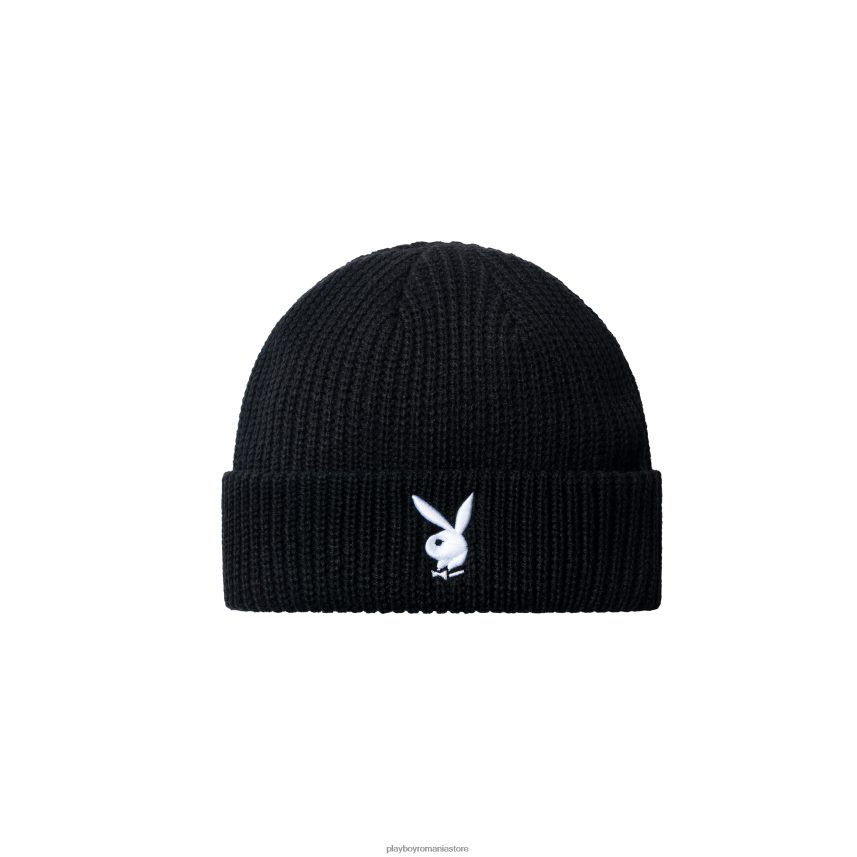 Playboy negru cu iepuraș alb bărbați cap de iepure tricot beanie accesorii 6NT0ZV757