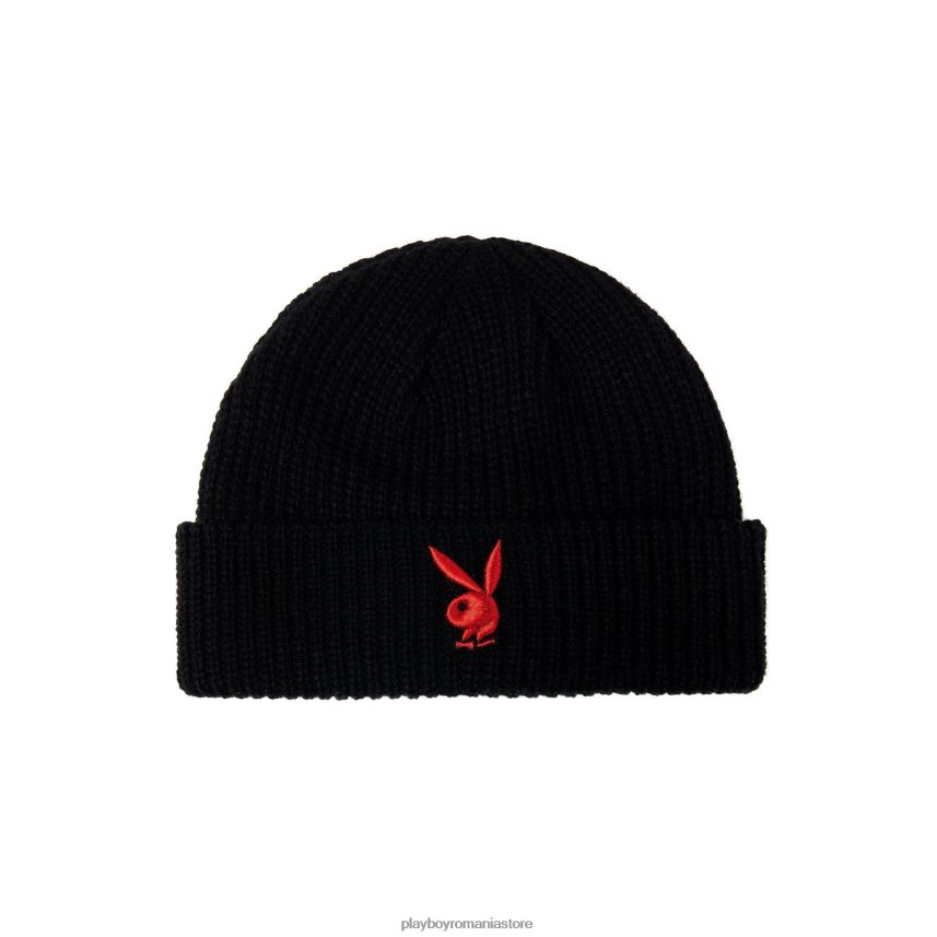 Playboy negru cu iepuraș roșu bărbați cap de iepure tricot beanie accesorii 6NT0ZV731