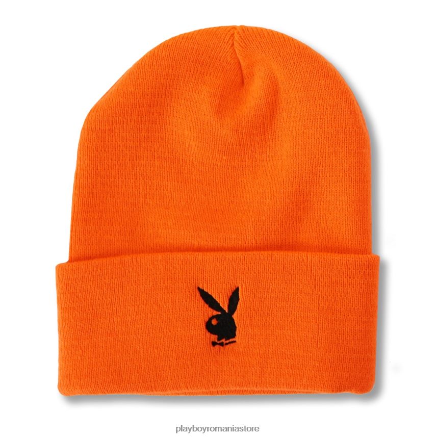 Playboy portocaliu aprins bărbați beanie din tricot cu manșete cu cap de iepure accesorii 6NT0ZV734
