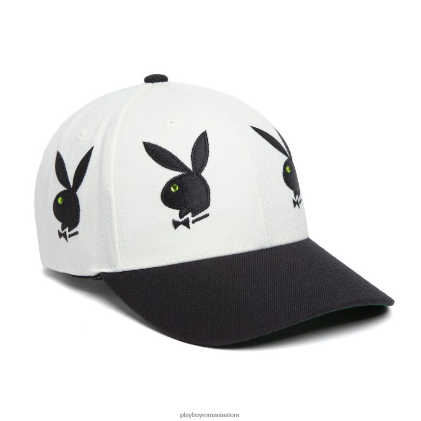 Playboy x HUF alb bărbați pălărie cu 6 panouri cu strasuri accesorii 6NT0ZV789