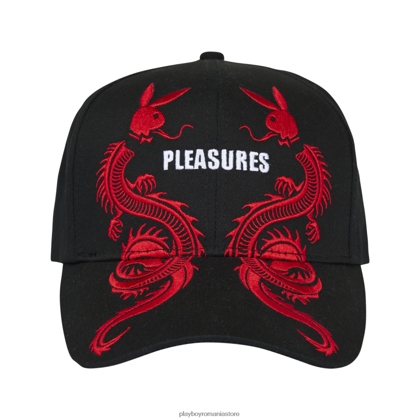 Playboy x Pleasures negru bărbați pălărie cu 6 panouri accesorii 6NT0ZV809