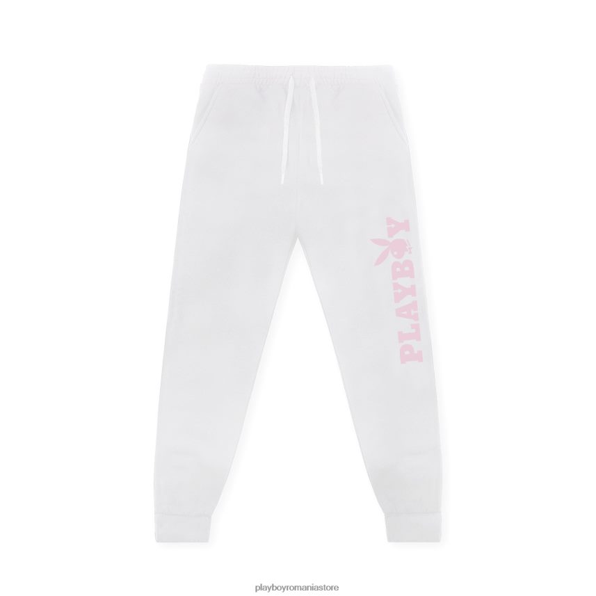Playboy alb cu roz bărbați pantaloni de trening cap de catarg îmbrăcăminte 6NT0ZV567