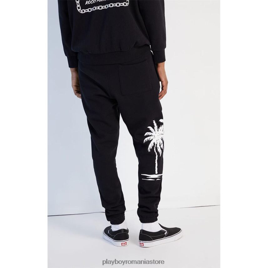 Playboy negru bărbați pantalon de trening pb palms îmbrăcăminte 6NT0ZV570