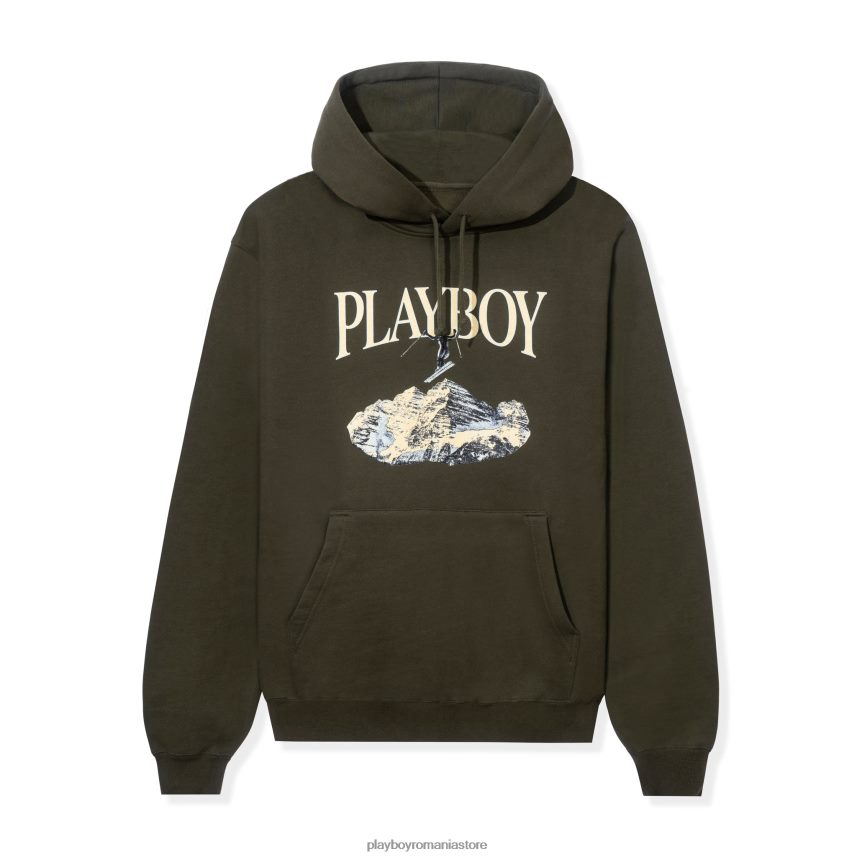 Playboy măsline bărbați hanorac de schi feat. Holly Cook de la Girls of Winter 1984 îmbrăcăminte 6NT0ZV420