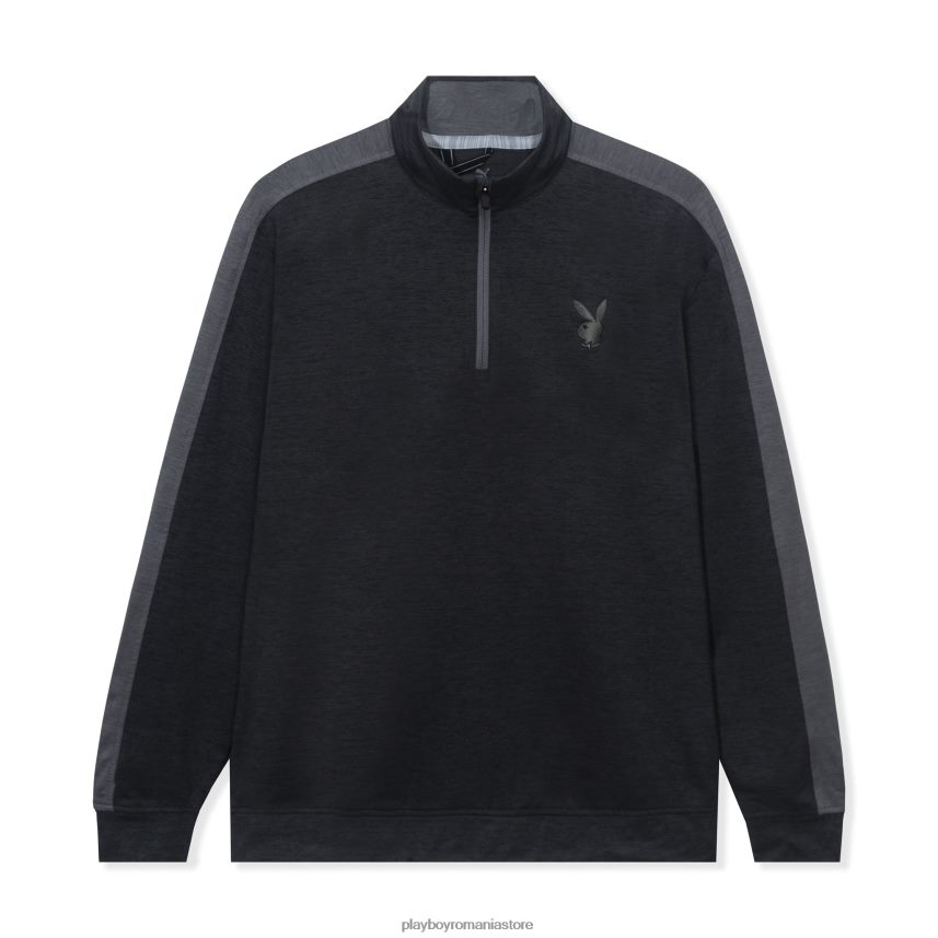Playboy negru bărbați puma golf quarter zip îmbrăcăminte 6NT0ZV457