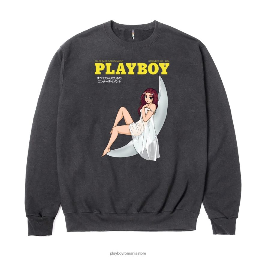 Playboy negru bărbați tokyo club moonlit crewneck îmbrăcăminte 6NT0ZV365