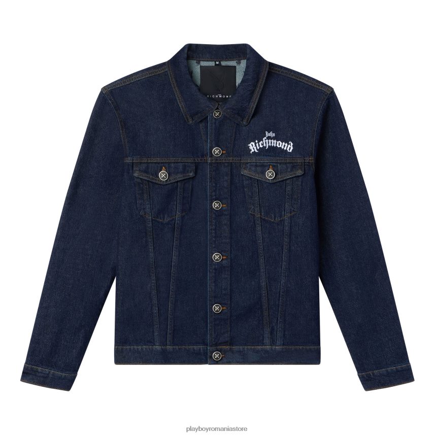 Playboy x John Richmond albastru inchis bărbați jacheta denim îmbrăcăminte 6NT0ZV491