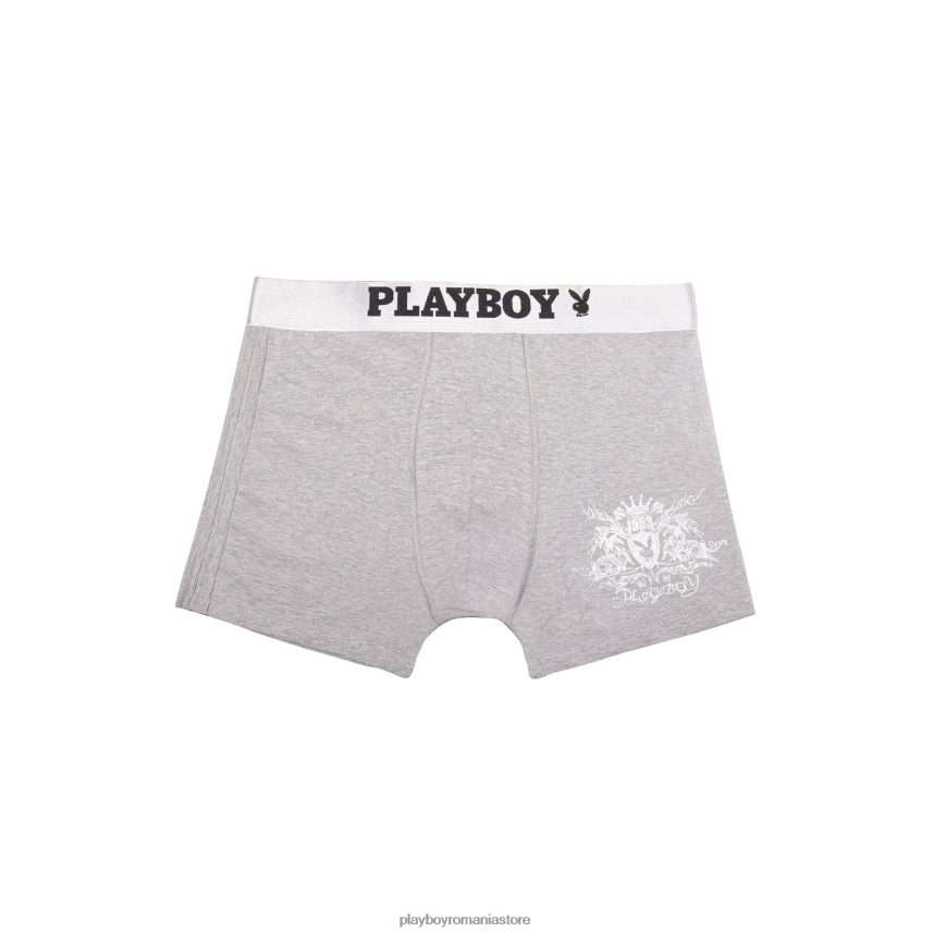Playboy gri bărbați boxer cu logo solid îmbrăcăminte 6NT0ZV674