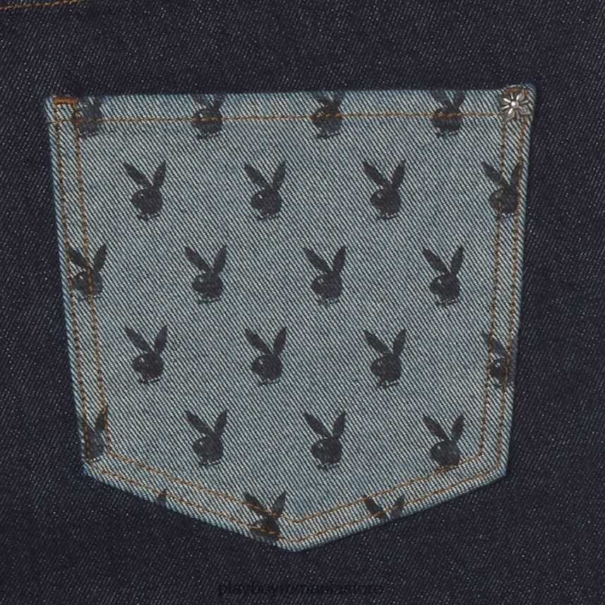 Playboy x John Richmond albastru inchis bărbați pantaloni din denim îmbrăcăminte 6NT0ZV534