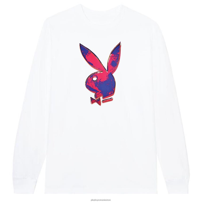 Playboy alb bărbați andy warhol bunny cu mânecă lungă îmbrăcăminte 6NT0ZV73