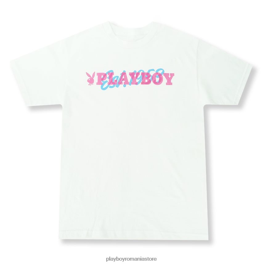 Playboy alb bărbați est. 1953 tee îmbrăcăminte 6NT0ZV30