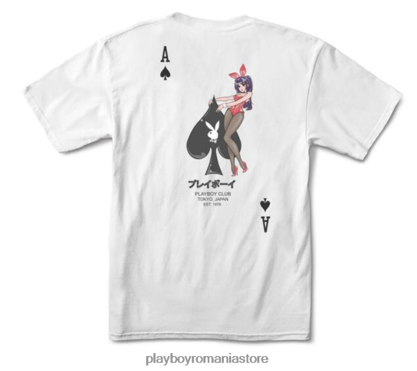 Playboy alb bărbați tricou as of spades 2.0 îmbrăcăminte 6NT0ZV44