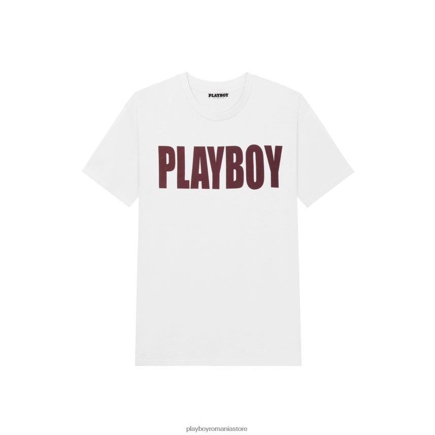 Playboy alb bărbați tricou de impact îmbrăcăminte 6NT0ZV302