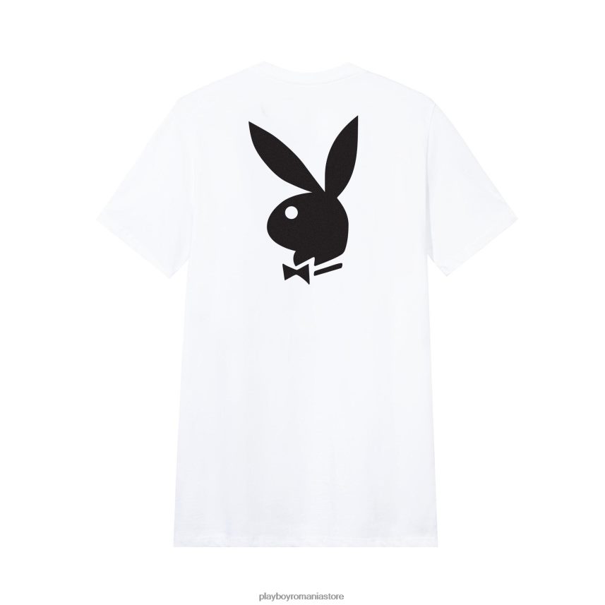 Playboy alb cu negru bărbați tricou cu logo cap de iepure îmbrăcăminte 6NT0ZV52