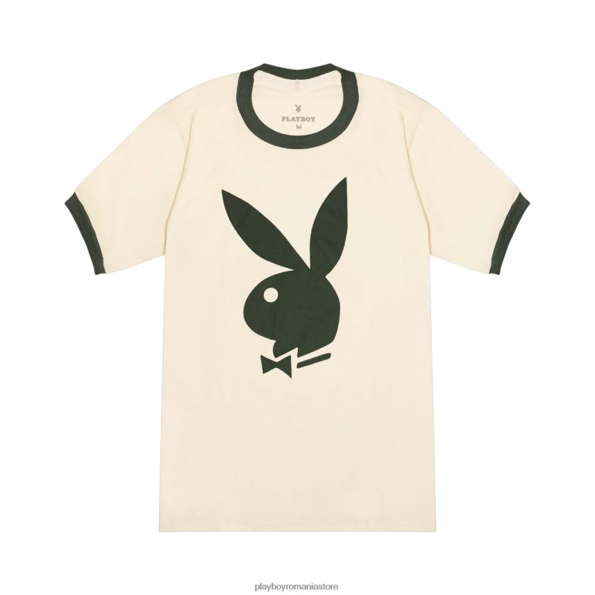 Playboy cremă bărbați tricou clasic cu sonerie îmbrăcăminte 6NT0ZV124
