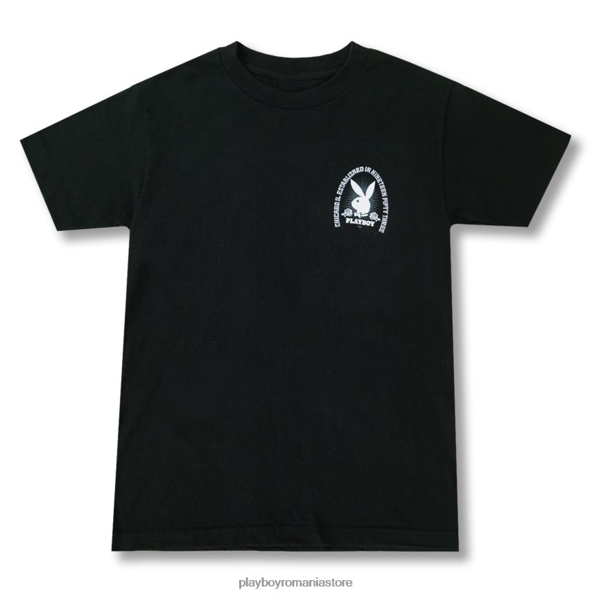 Playboy negru bărbați play rose tee îmbrăcăminte 6NT0ZV26