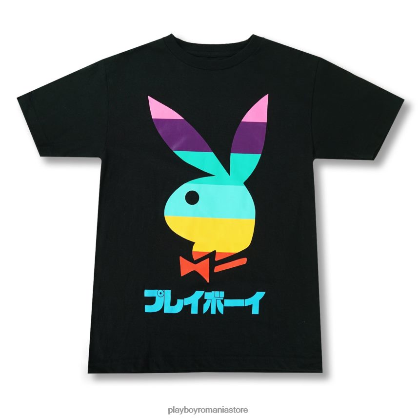 Playboy negru bărbați tricou Tokyo Lights îmbrăcăminte 6NT0ZV24