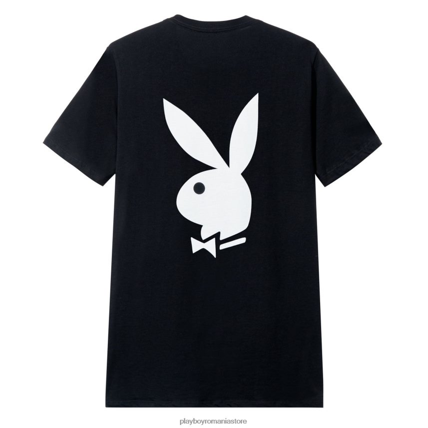 Playboy negru bărbați tricou cu logo cap de iepure îmbrăcăminte 6NT0ZV55