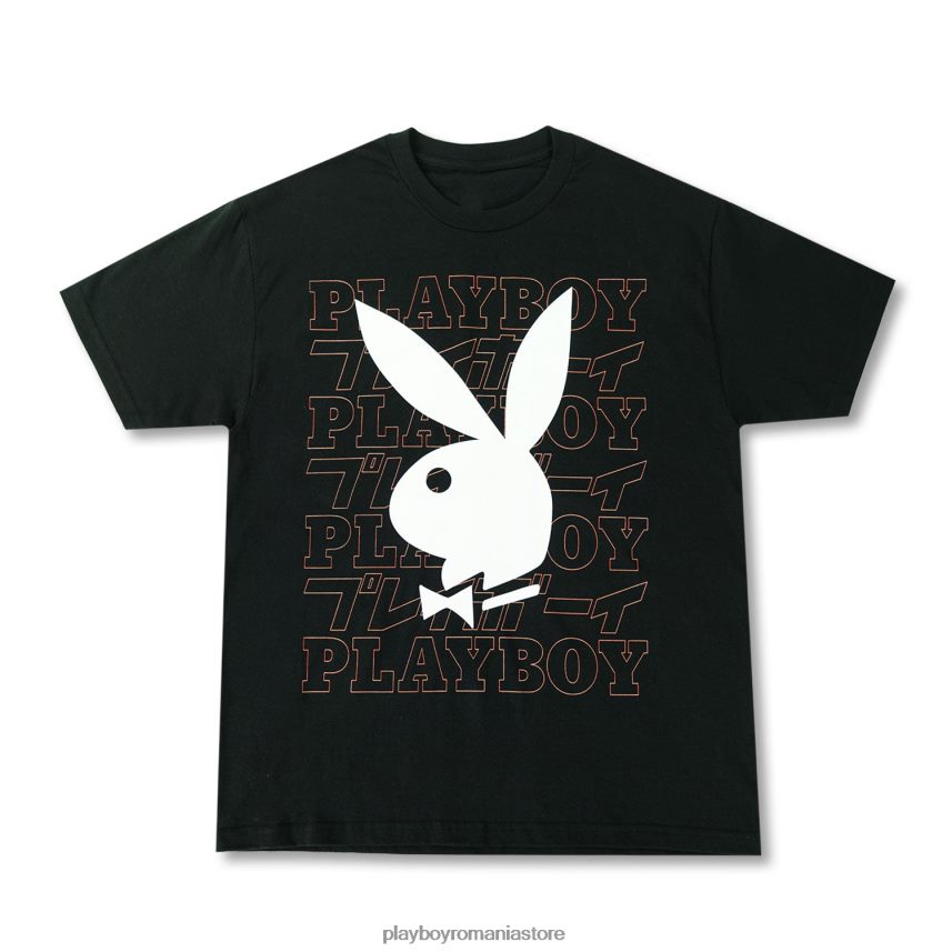 Playboy negru bărbați tricou kanji catarg îmbrăcăminte 6NT0ZV135