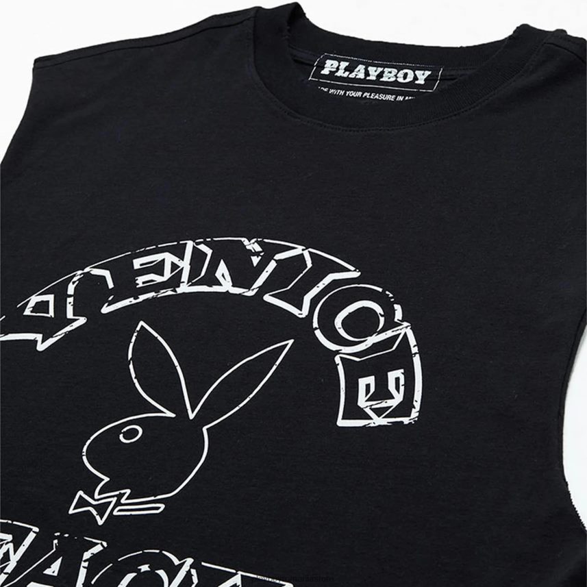 Playboy negru bărbați tricou muscular pb venice beach îmbrăcăminte 6NT0ZV38