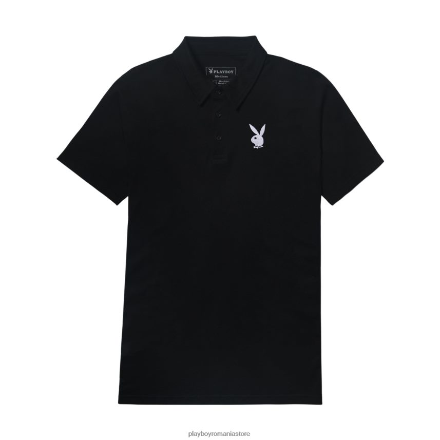 Playboy negru bărbați tricou polo clasic cu cap de iepure îmbrăcăminte 6NT0ZV250