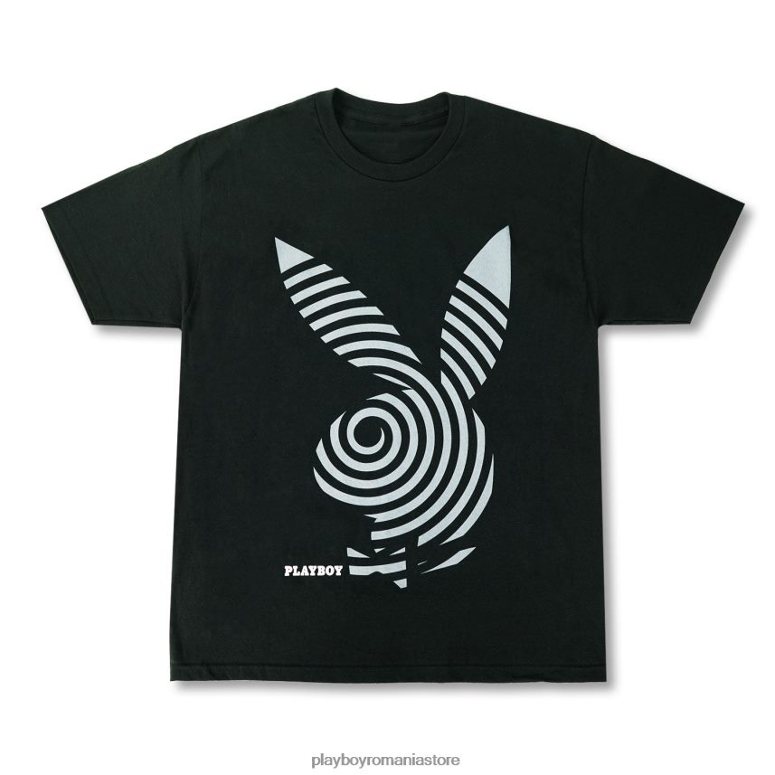Playboy negru bărbați tricou spiralat îmbrăcăminte 6NT0ZV138