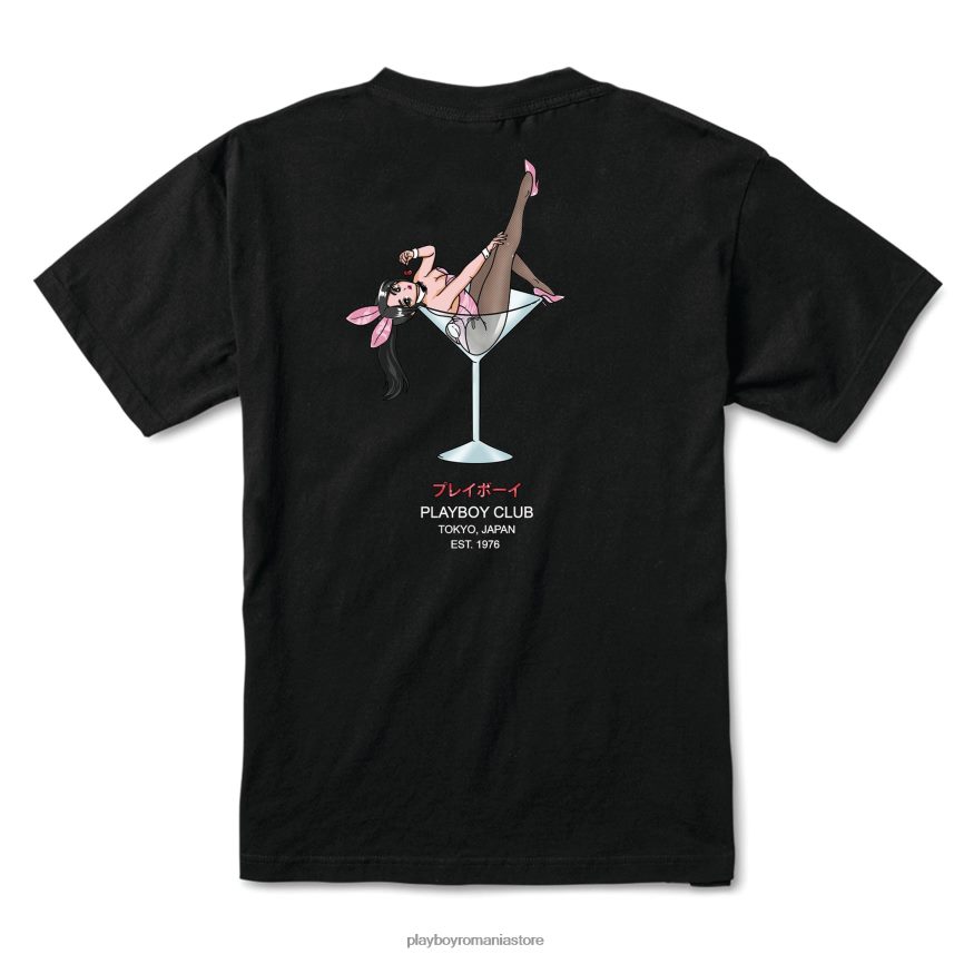 Playboy negru bărbați tricou tokyo club cherry martini îmbrăcăminte 6NT0ZV146