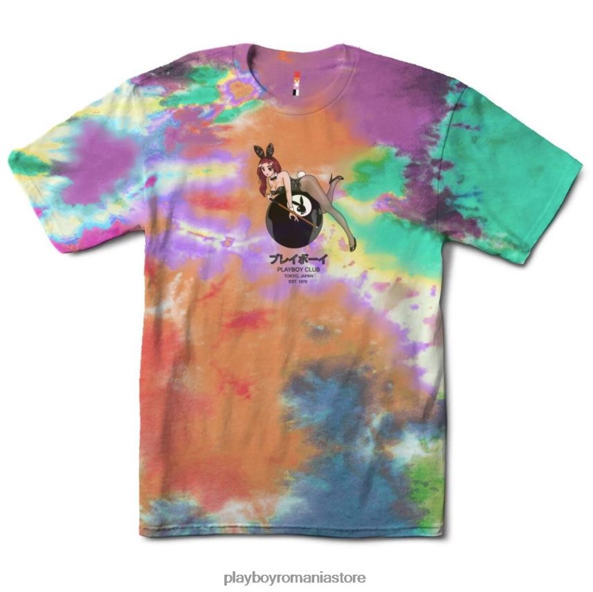 Playboy original bărbați Tricou cu 8 mingi tokyo club tie colorant îmbrăcăminte 6NT0ZV99