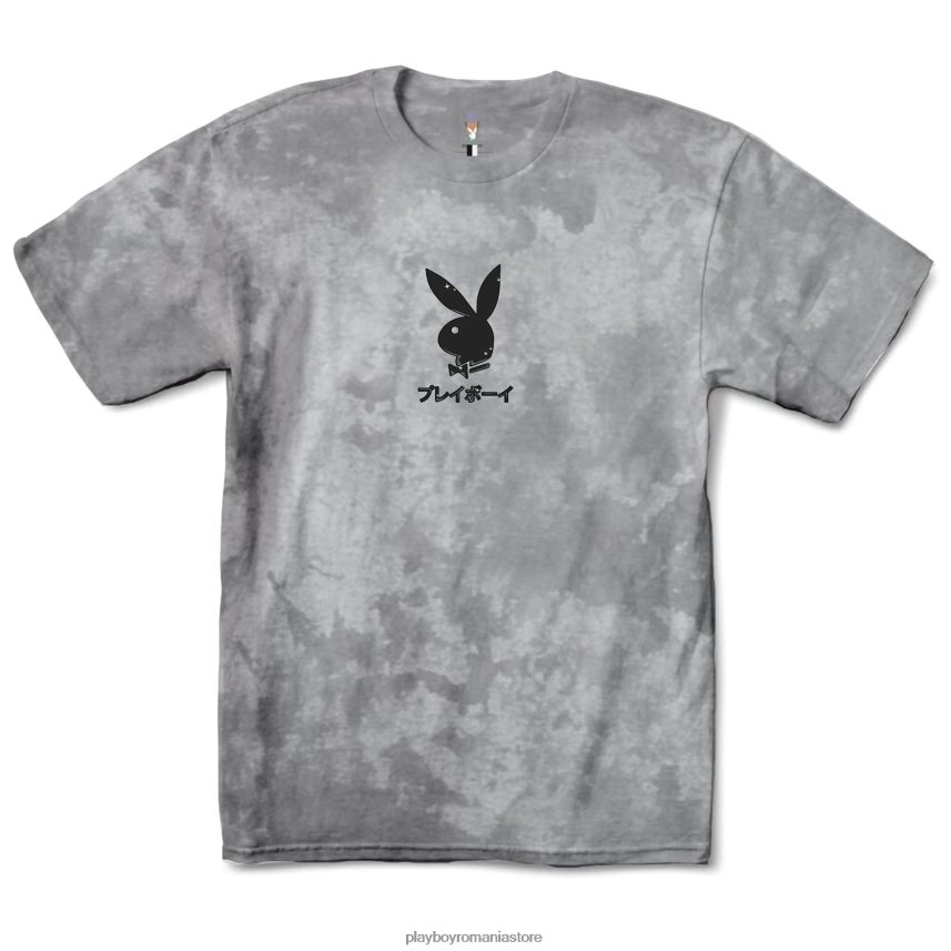 Playboy tonuri de gri bărbați as de pică tricou tie-dye îmbrăcăminte 6NT0ZV15