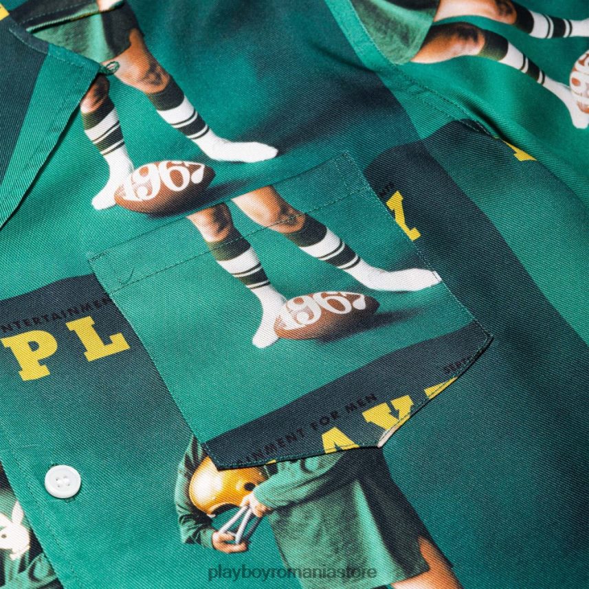 Playboy verde bărbați camasa de tabara soulland septembrie 1967 îmbrăcăminte 6NT0ZV219