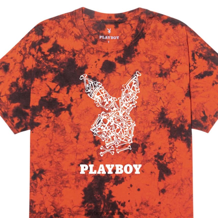 Playboy vopsea cravată neagră portocalie bărbați tricou cu cap de iepure schelet îmbrăcăminte 6NT0ZV196
