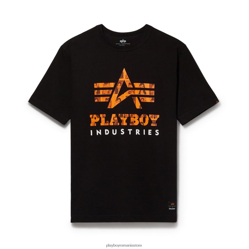 Playboy x Alpha Industries negru bărbați tricou clasic îmbrăcăminte 6NT0ZV168