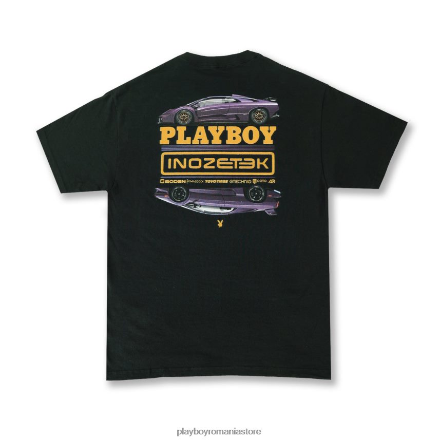 Playboy x Inozetek negru bărbați tricou îmbrăcăminte 6NT0ZV318