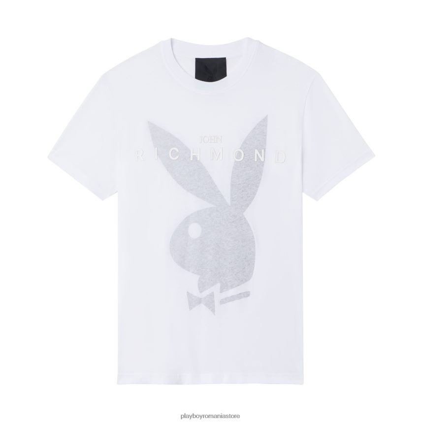 Playboy x John Richmond alb bărbați tricou cu cap de iepure îmbrăcăminte 6NT0ZV190