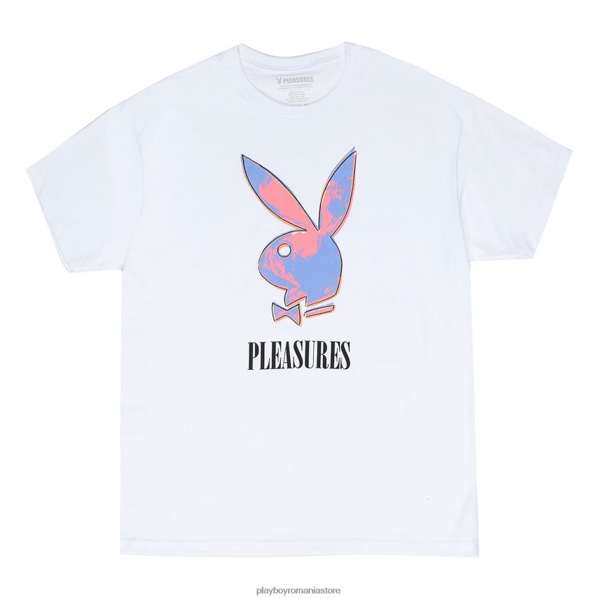 Playboy x Pleasures alb bărbați tricou pop art îmbrăcăminte 6NT0ZV131