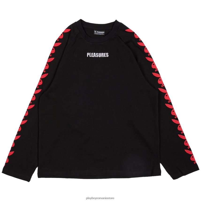 Playboy x Pleasures negru bărbați cap de iepure raglan cu maneca lunga îmbrăcăminte 6NT0ZV178