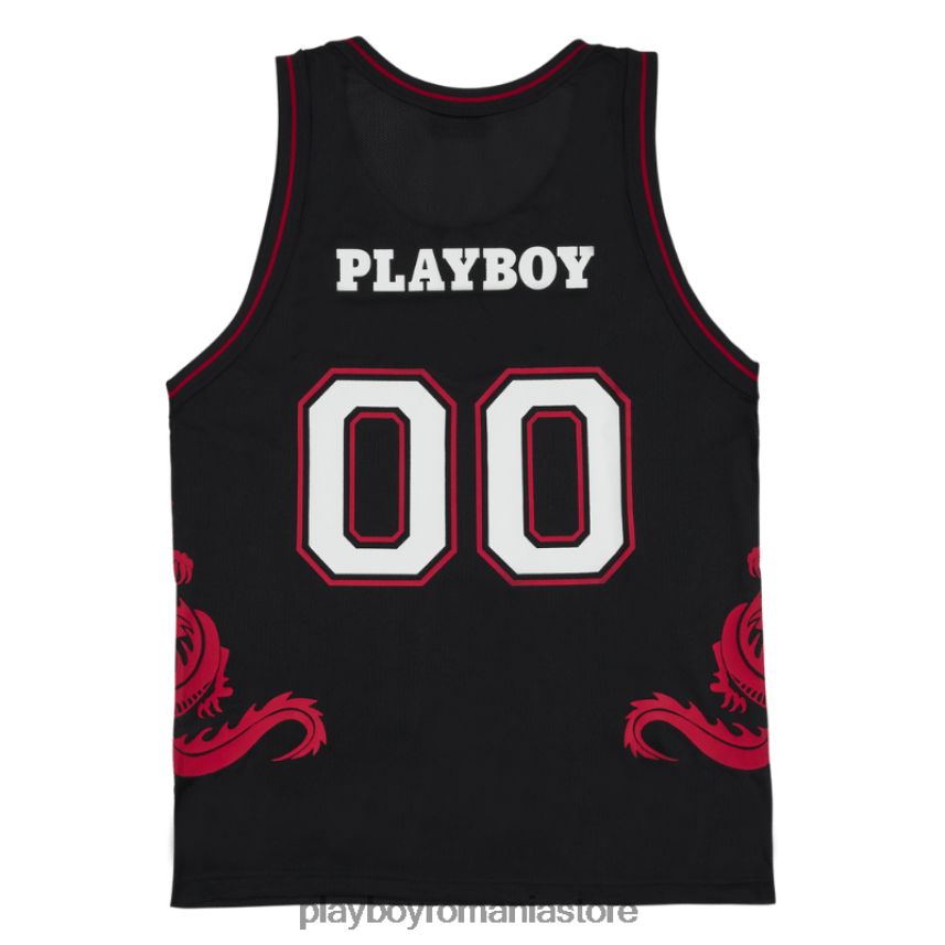 Playboy x Pleasures negru bărbați tricou de baschet cu cozi îmbrăcăminte 6NT0ZV161