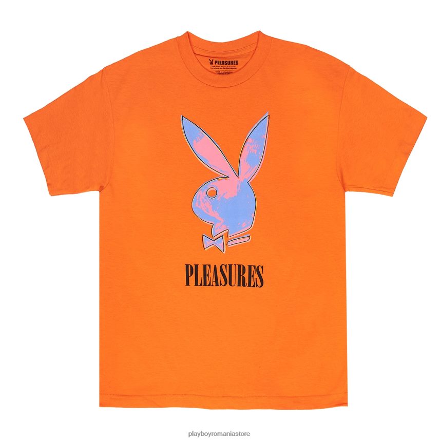 Playboy x Pleasures portocale bărbați tricou pop art îmbrăcăminte 6NT0ZV176