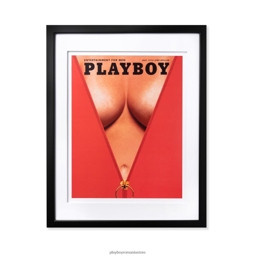 Playboy cadru alb unisex iulie 1973 coperta imprimeu inramat accesorii 6NT0ZV909