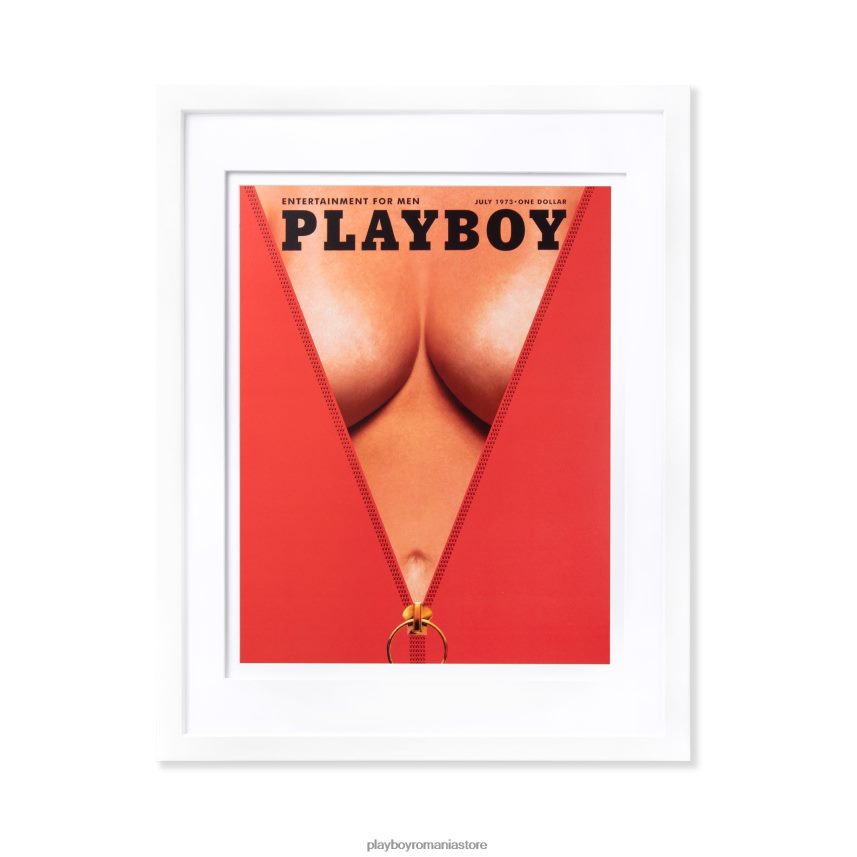 Playboy cadru alb unisex iulie 1973 coperta imprimeu inramat accesorii 6NT0ZV909
