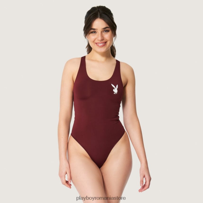 Playboy Burgundia femei body cap de iepuraș îmbrăcăminte 6NT0ZV1410