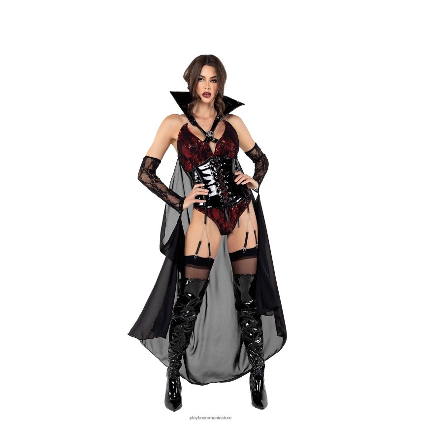 Playboy negru/rosu femei vampir - set 2 buc îmbrăcăminte 6NT0ZV1365
