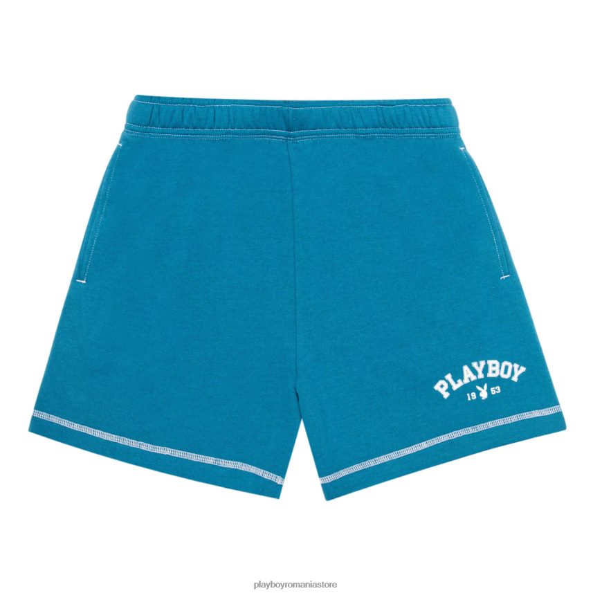 Playboy albastru saxonia femei 1953 contrast boyfriend pantalon scurt de transpirație îmbrăcăminte 6NT0ZV1330