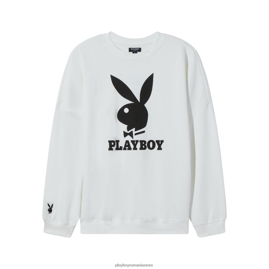 Playboy alyssum alb femei crewneck clasic îmbrăcăminte 6NT0ZV1079