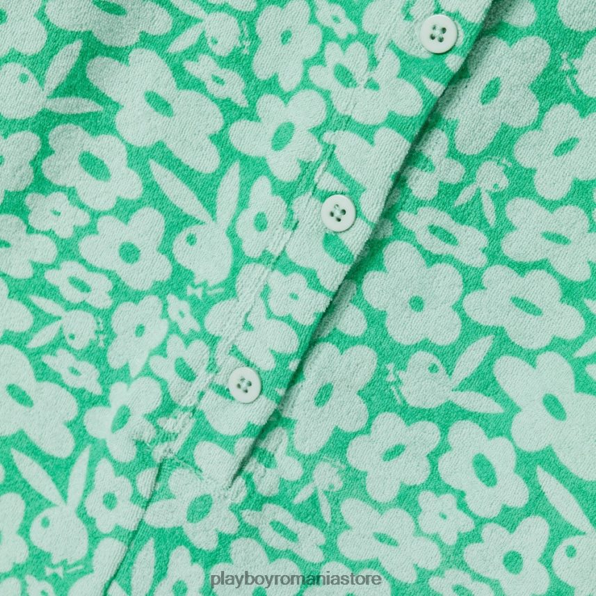 Playboy imprimeu de molid verde femei salopeta camper terry îmbrăcăminte 6NT0ZV1340