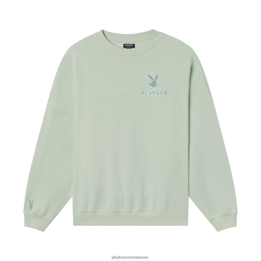 Playboy menta verde femei crewneck clasic îmbrăcăminte 6NT0ZV1117