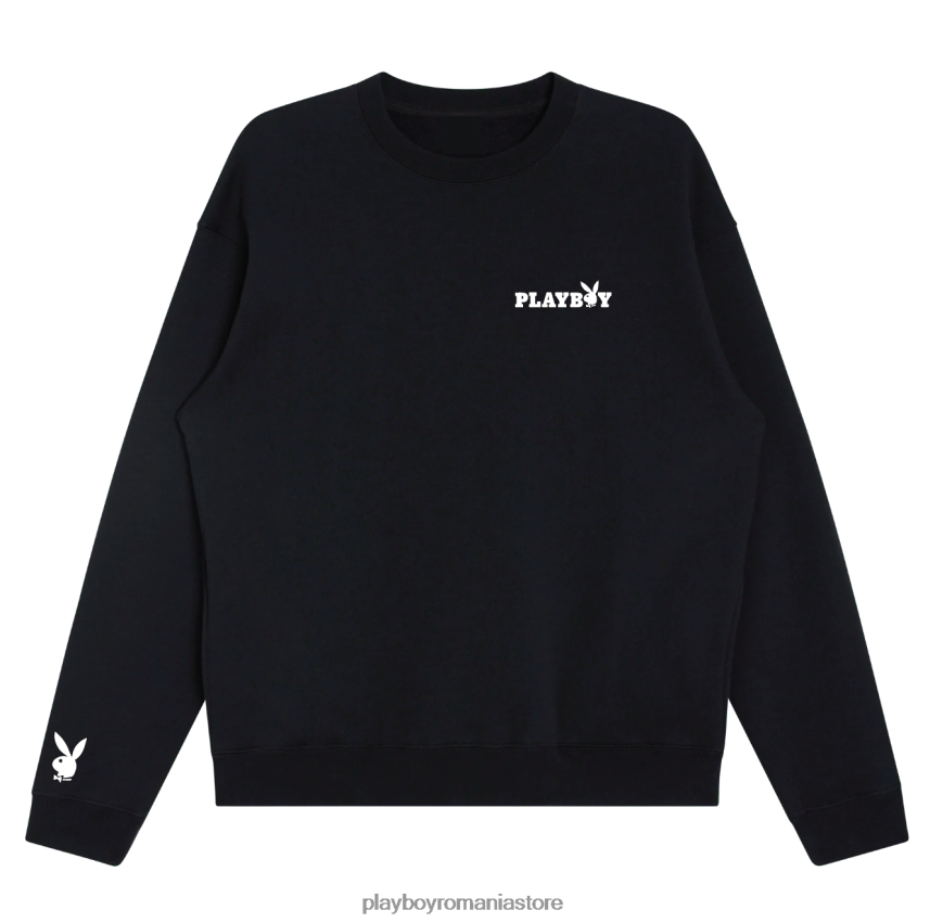 Playboy negru femei crewneck clasic îmbrăcăminte 6NT0ZV1119