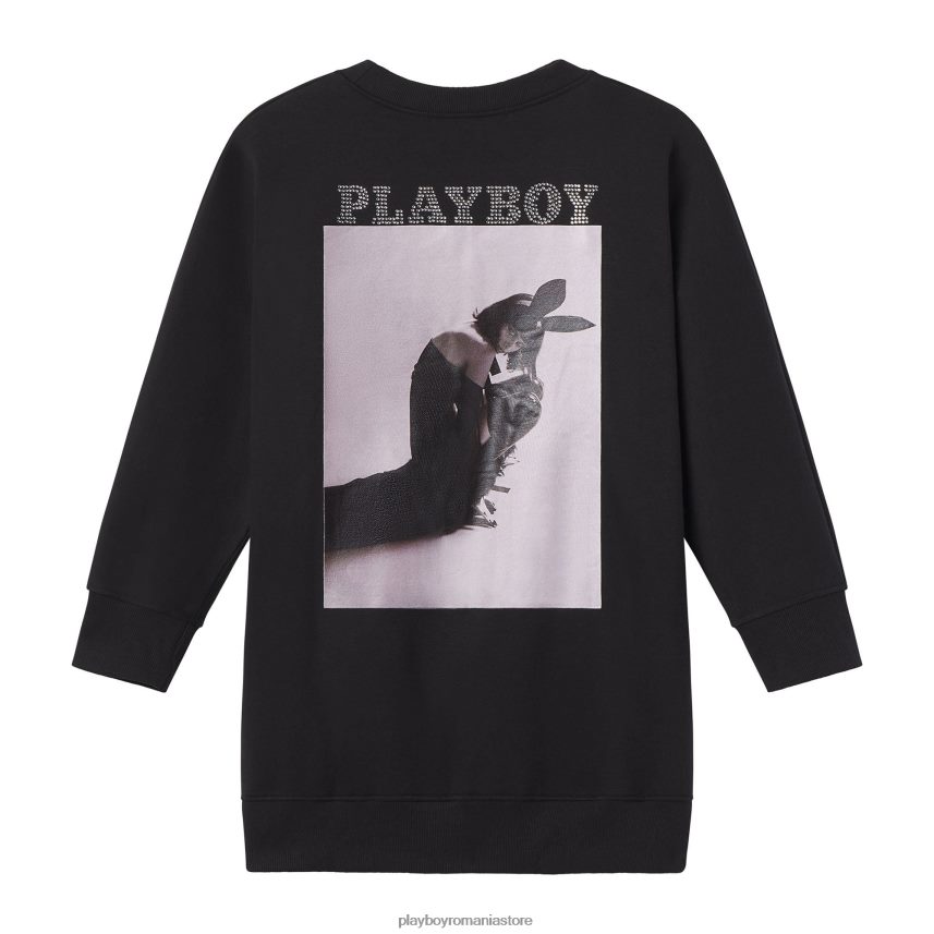 Playboy negru femei octombrie 2020 carolina ballesteros oversize crewneck îmbrăcăminte 6NT0ZV1107